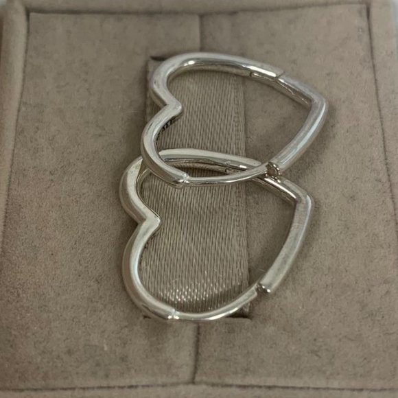 Pandora Asymmetrical Heart Hoop Earrings - Picture 3 of 5